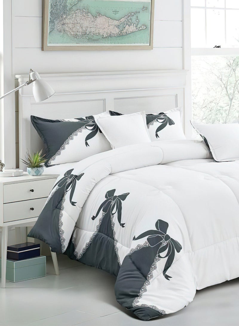 مينج لي مفرش سرير أنيق مقاس مفرد 4 قطع، يتضمن لحاف و ملاءة سرير وغطاء وسادة نوم و غطاء وسادة ديكور، لحاف خفيف الوزن ويستخدم على الاتجاهين، مناسب لجميع الفصول - Image 2