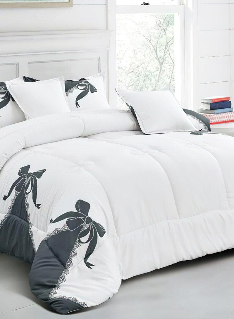 مينج لي مفرش سرير أنيق مقاس مفرد 4 قطع، يتضمن لحاف و ملاءة سرير وغطاء وسادة نوم و غطاء وسادة ديكور، لحاف خفيف الوزن ويستخدم على الاتجاهين، مناسب لجميع الفصول - Image 4