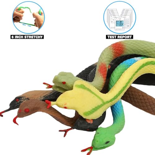 Yeonhatoys Yeonha Toys 9 Pc Realistic Rubber Snake Set Waterproof Super Stretchy TPR Snake Figures Bird Bat Repellent Toy for Bathroom Garden Rainforest Soft Touch - Image 5