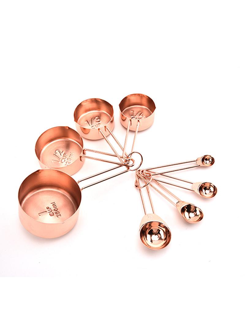 general 8-Piece Modern Stainless Steel Measuring Cups And Spoons Set Rose Gold - Image 1
