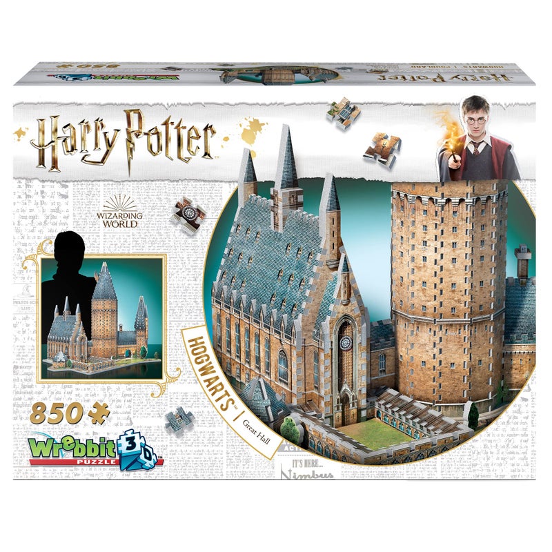 Wrebbit 3D Puzzle Wrebbit3D Harry Potter 3D Puzzle of Hogwarts Great Hall | Hogwarts Castle Collection |850 Jigsaw Puzzle Pieces | Build and Journey Through The Wizarding World - Image 1