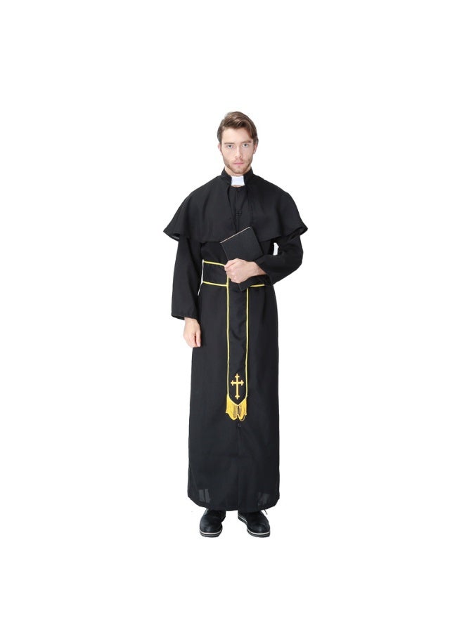 NIBEMINENT Adult male priest costume for Halloween, Easter Carnival - Image 1