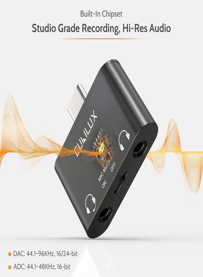 Cubilux USB C Training Headphone Splitter with Direct MIC Monitor, Type C to 3.5mm TRRS Microphone Adapter for iPhone 16/15, iPad Pro 13/12.9/11, Galaxy S25/S24/S23/S22, Pixel 9/8/7 Pro, Android Phone - Image 4