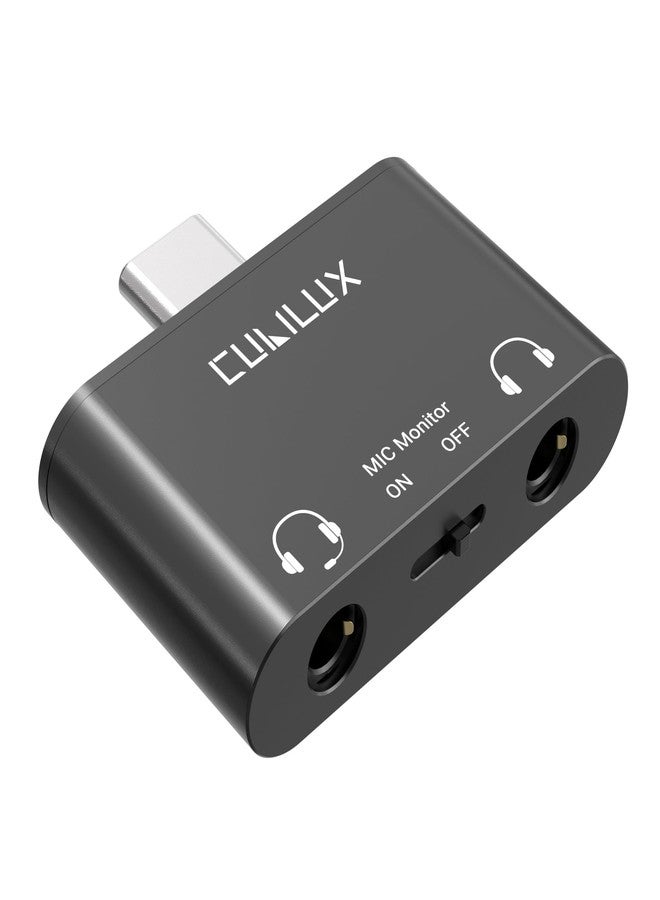 Cubilux USB C Training Headphone Splitter with Direct MIC Monitor, Type C to 3.5mm TRRS Microphone Adapter for iPhone 16/15, iPad Pro 13/12.9/11, Galaxy S25/S24/S23/S22, Pixel 9/8/7 Pro, Android Phone - Image 1