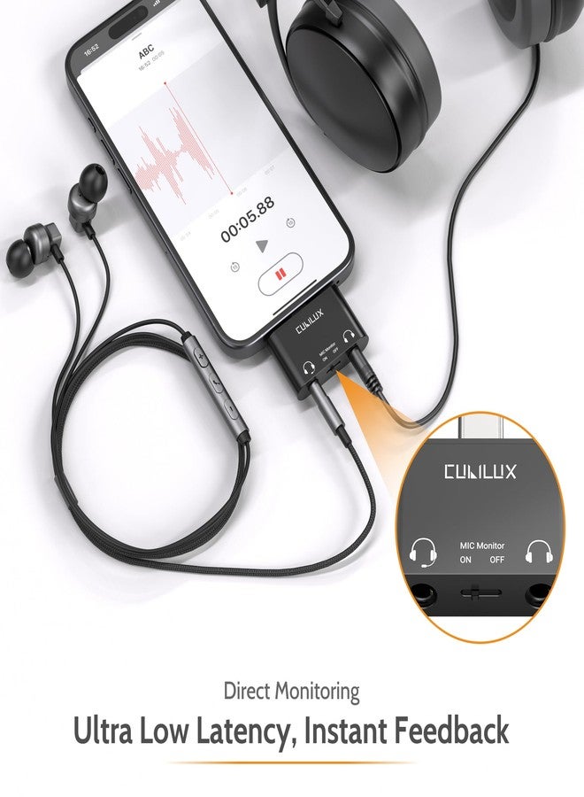 Cubilux USB C Training Headphone Splitter with Direct MIC Monitor, Type C to 3.5mm TRRS Microphone Adapter for iPhone 16/15, iPad Pro 13/12.9/11, Galaxy S25/S24/S23/S22, Pixel 9/8/7 Pro, Android Phone - Image 3