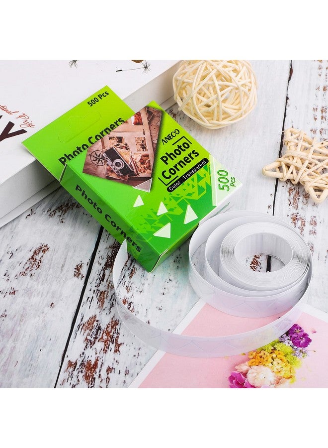Aneco 2 Pack Transparent Photo Corners Clear Picture Mounting Corner Stickers for DIY Album, Scrapbook, Journal, 500 Pieces/Pack - Image 4