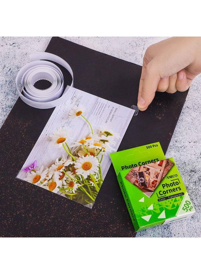 Aneco 2 Pack Transparent Photo Corners Clear Picture Mounting Corner Stickers for DIY Album, Scrapbook, Journal, 500 Pieces/Pack - Image 5