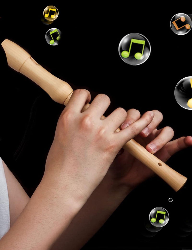 Mr.Power Maple Wooden Soprano Recorder, C Key German Style Fingering 8 Holes 2 Piece School-Approved Musical Instrument Pupil Student Educational (Wood Color) - Image 2