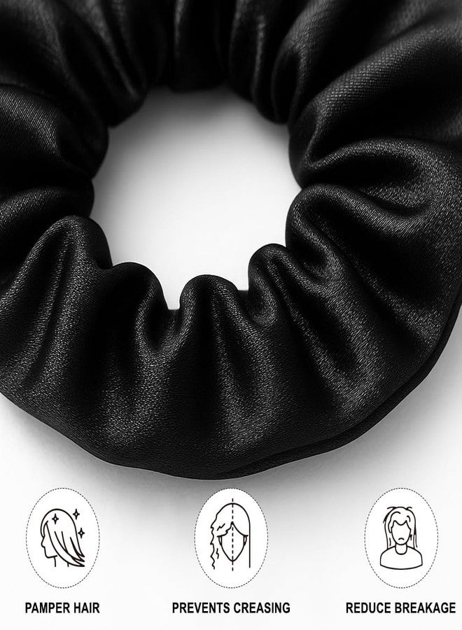 Supaze 4PCS Silk Hair Ties & Bonnet Set, Hair Bonnet for Sleeping, No Damage Silk Scrunchies for Women with Thick, Curly, or Fine Hair - Image 2