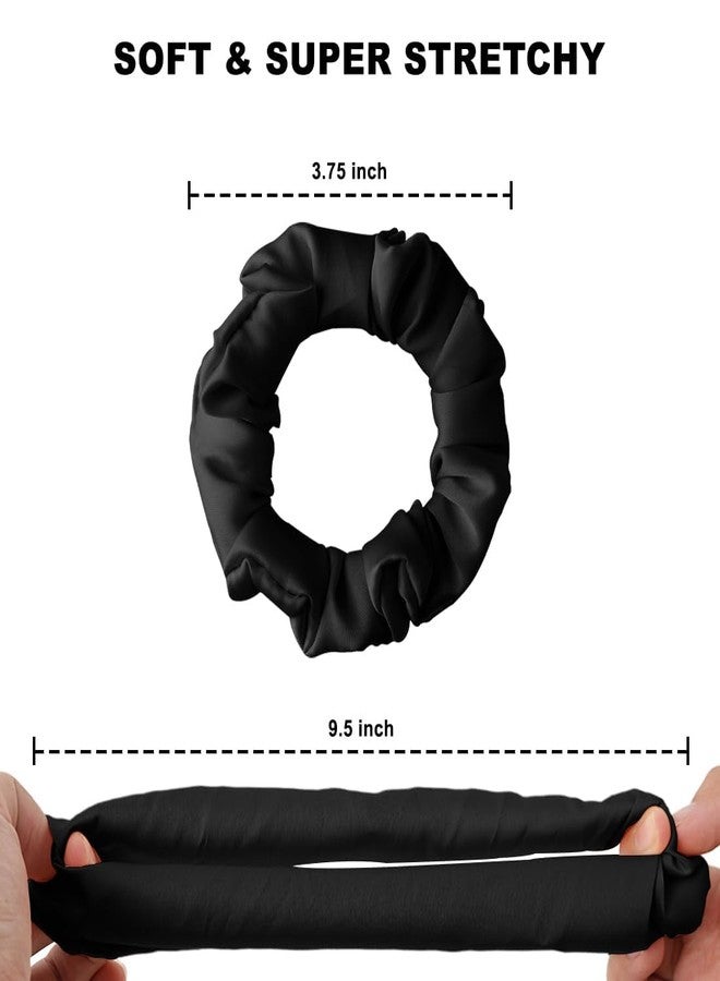Supaze 4PCS Silk Hair Ties & Bonnet Set, Hair Bonnet for Sleeping, No Damage Silk Scrunchies for Women with Thick, Curly, or Fine Hair - Image 5