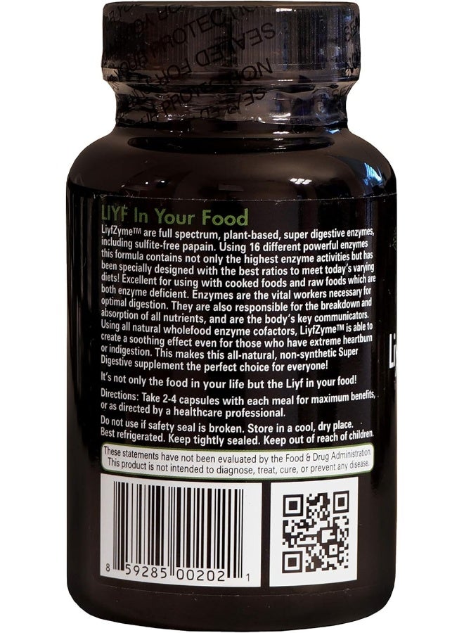 PuraDyme Liyfzyme Plant Based Digestive Enzyme Supplement - 180 Veggie Caps  - Image 3