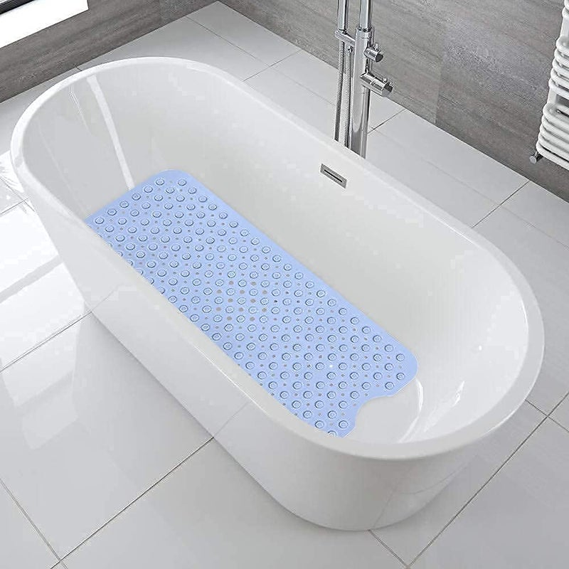 SHOPOLIFE AntiSlip Bath Shower Mat AccuPebble AntiSkid mat Large Size Bath Mat with Suction Cups Bathroom Mats with Drain Holes AntiSlip mat for Bathroom Floor 100x40 CM Multicolor  - Image 3