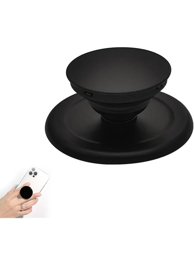 S-TOP Expandable Phone Grip, Grip Holder, Hand Magnetic Socket For Back Of Phone, Collapsible Compatible Smartphone And Tablets (Black) - Image 1