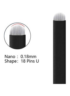 Coconut 10 Pieces Disposable 0.18mm Microblading Blade Fine Needles Permanent Makeup Curve Brow Manual Eyebrow Embroidery Tattoo Microblade Needles - U 18 Pins Shape  - Image 2