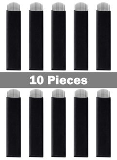 Coconut 10 Pieces Disposable 0.18mm Microblading Blade Fine Needles Permanent Makeup Curve Brow Manual Eyebrow Embroidery Tattoo Microblade Needles - U 18 Pins Shape  - Image 3