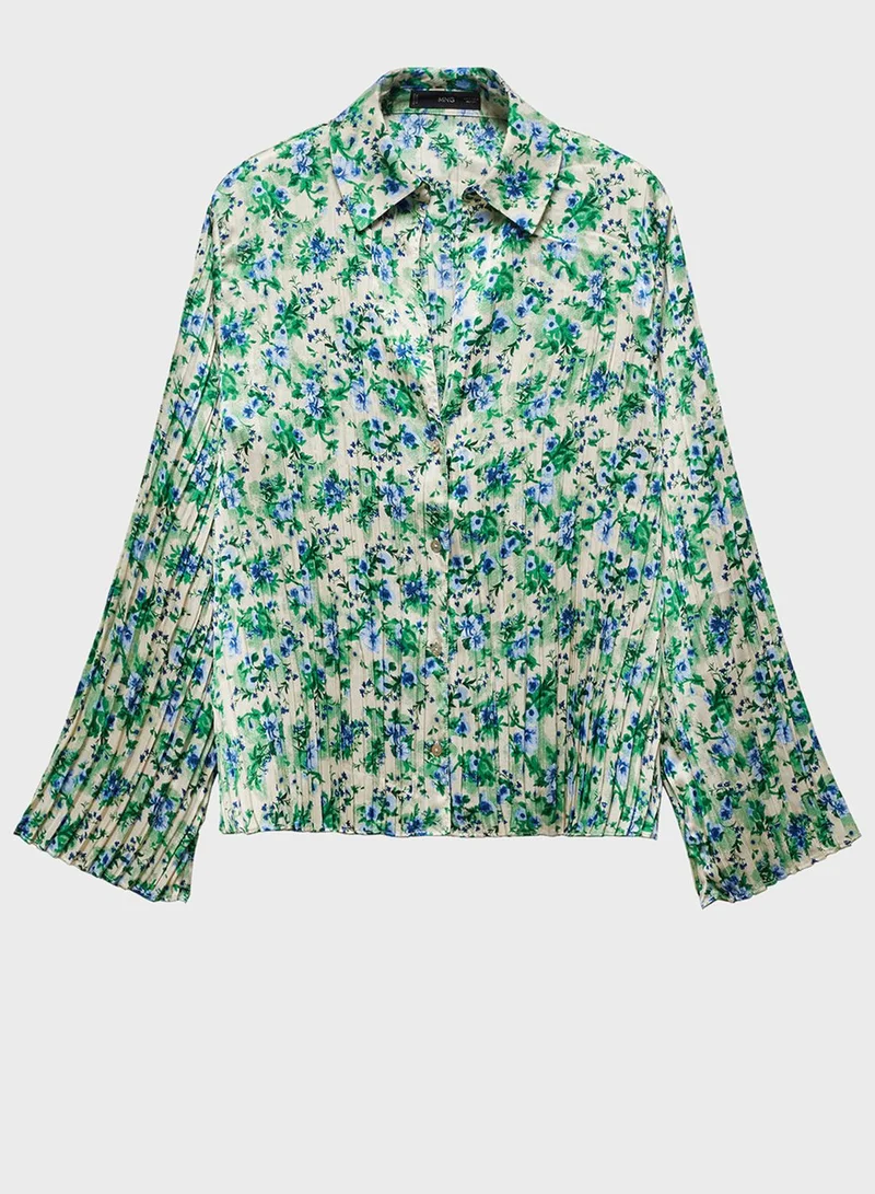 MANGO Printed Button Down Shirt