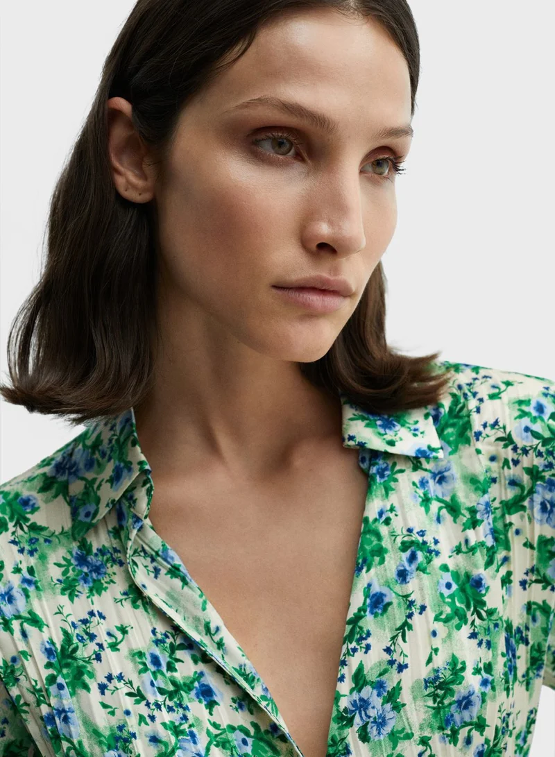 MANGO Printed Button Down Shirt