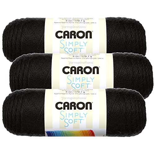 Caron Bulk Buy: Caron Simply Soft Yarn Solids (3-Pack) Black #H97003-9727 - Image 1