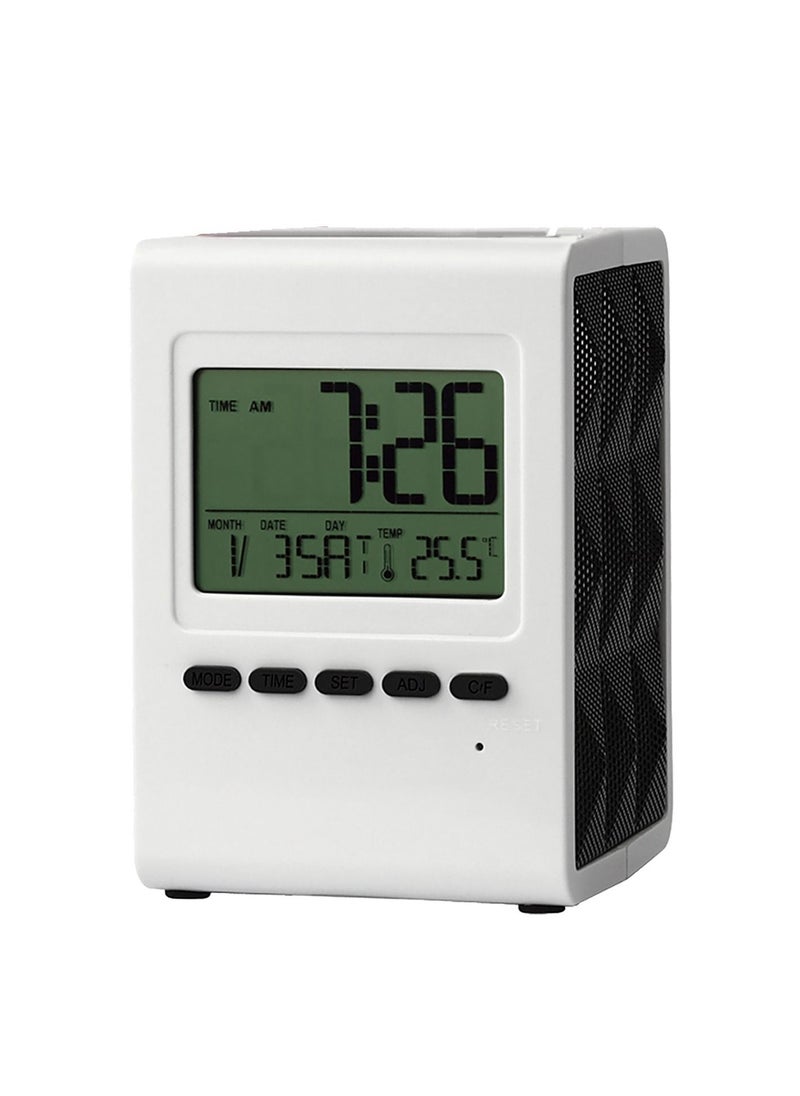 LED Digital Electronic Alarm Clock pen holder With Calendar And Thermometer Black and white