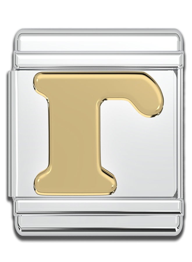 Fablinks Italian Greek Letter Charm, 9mm Gold Bracelet Link Charms for Women, Stainless Steel Sorority and Fraternity Jewelry Bracelets Links Letters for Men (Gold Gama) - Image 1