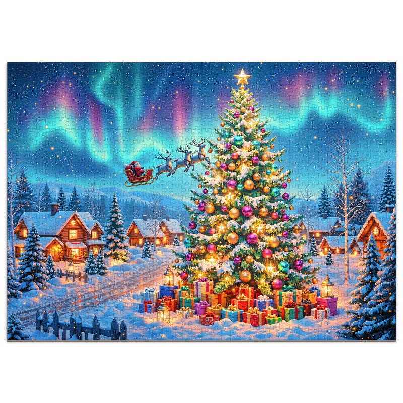 SECOGM Northern Lights Puzzles for Adults 1000 Pieces Christmas Jigsaw Puzzles 1000 Pieces Impossible Difficult Hard Challenging Puzzles for Adults Art Puzzle for Home Decor 19 27in - Image 3