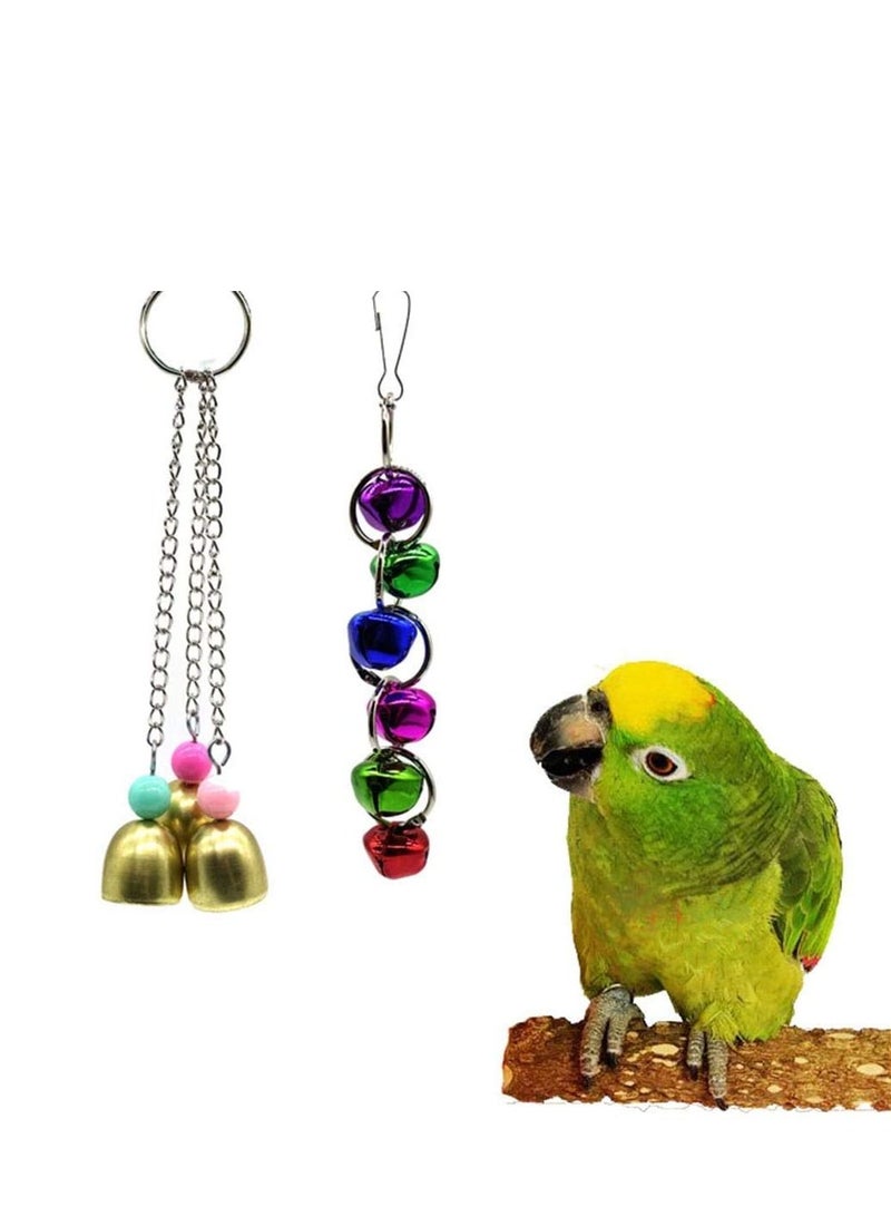 SYOSI 7 Packs Bird Parrot Toys Hanging Bell Pet Cage Hammock Swing Chewing Toy Suitable for Small Parakeets, Cockatiels, Conures, Finches, Budgie, Macaws, Parrots, Love Birds - Image 3