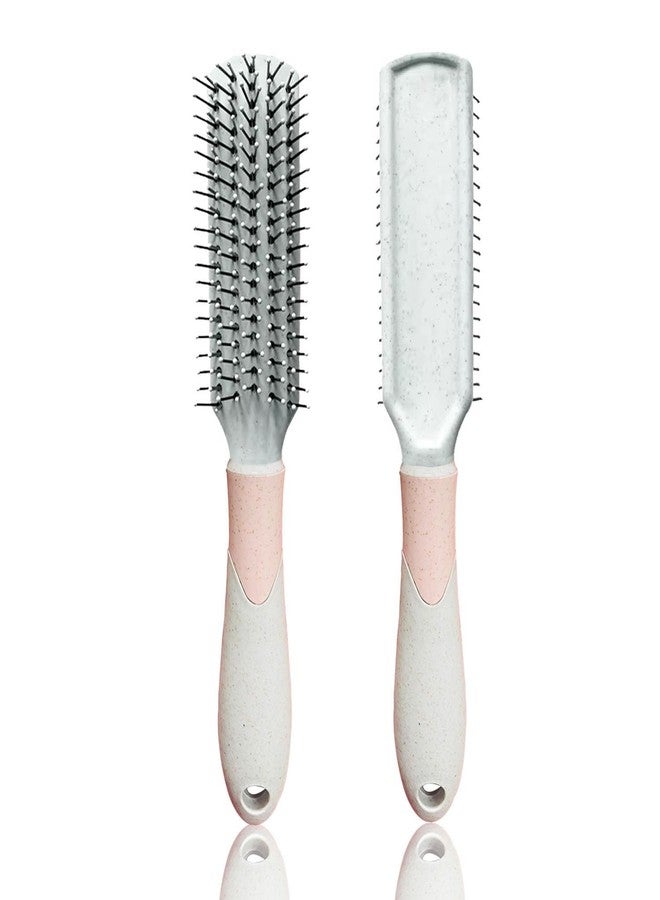 BlackLaoban Anti-Static Dotted Design Flat Hair Scalp Massage Brush Nylon Bristle Hair Brush For Blow Drying, Styling, Curling, Straighten All Type Hairs For Women & Men (Light-Purple) - Image 1