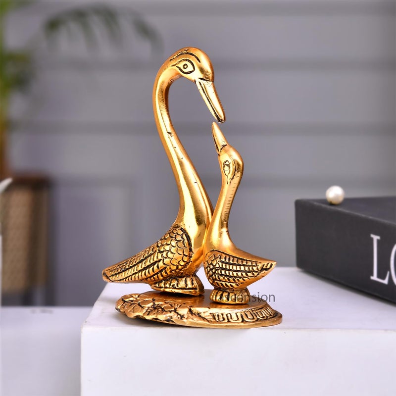 Ascension SwanCrane Set in Antique Golden Finish Metal Carved Base for Decoration and Gift Purpose Home Dcor Showpiece Statue Diwali Home Decoration Items Festive Home Office Gifts - Image 2