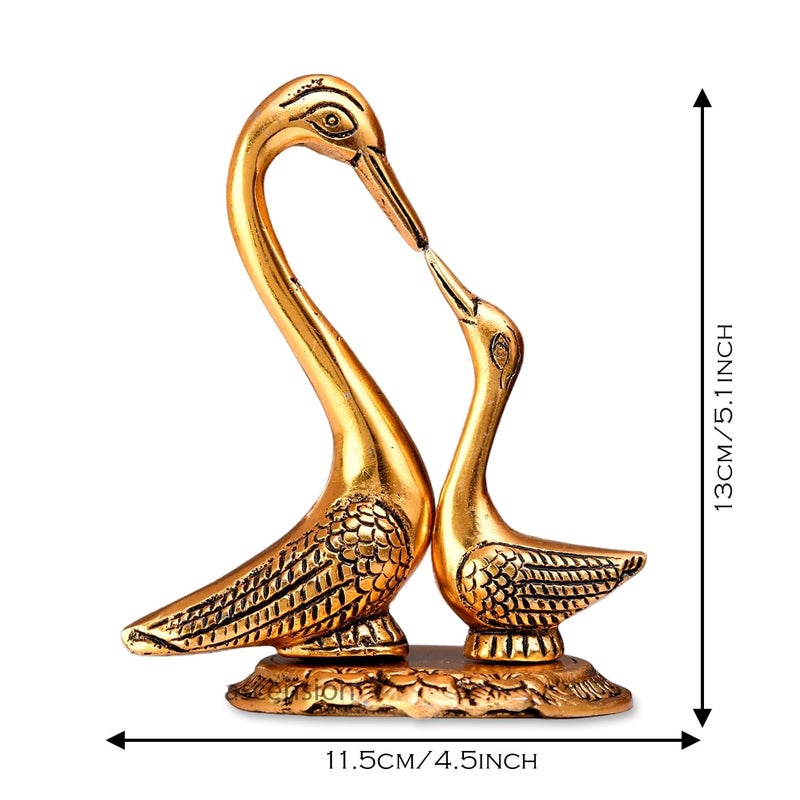 Ascension SwanCrane Set in Antique Golden Finish Metal Carved Base for Decoration and Gift Purpose Home Dcor Showpiece Statue Diwali Home Decoration Items Festive Home Office Gifts - Image 4