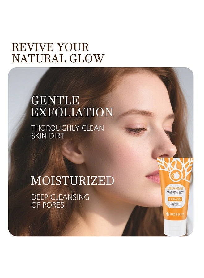 HB Orange Enzymes Exfoliating Brightening Gel, Orange Exfoliating Gel, Organic Formula to Remove Blackheads & Smooth Skin, Natural Oranges Peeling Gels Face Scrub, Suitable for All Skin Types,50g - Image 2