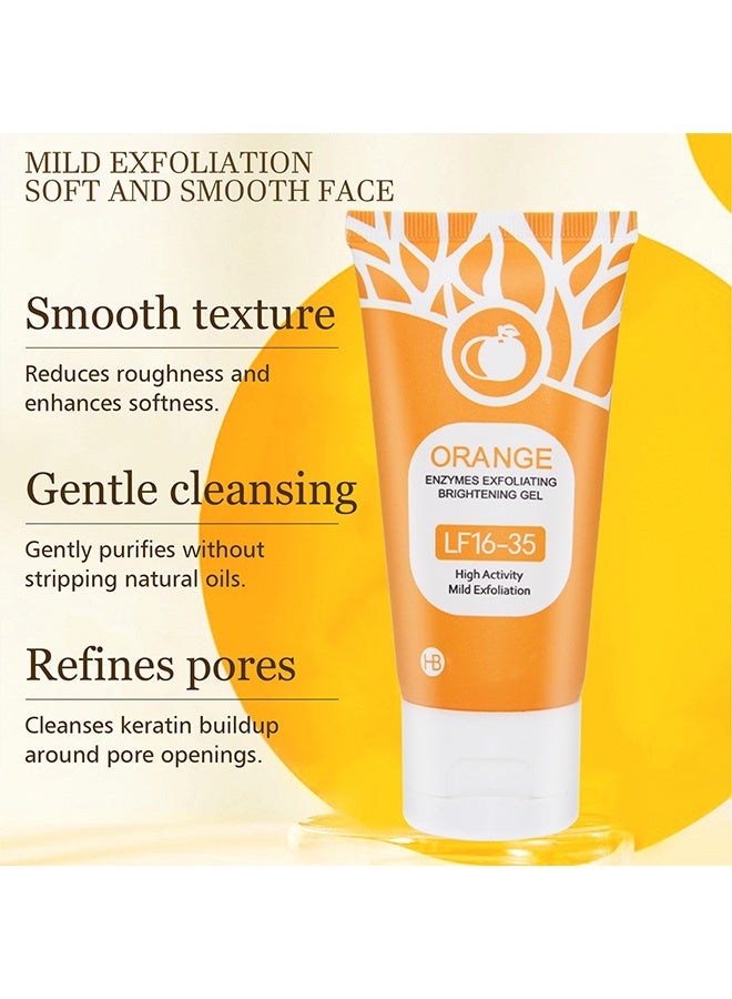 HB Orange Enzymes Exfoliating Brightening Gel, Orange Exfoliating Gel, Organic Formula to Remove Blackheads & Smooth Skin, Natural Oranges Peeling Gels Face Scrub, Suitable for All Skin Types,50g - Image 3