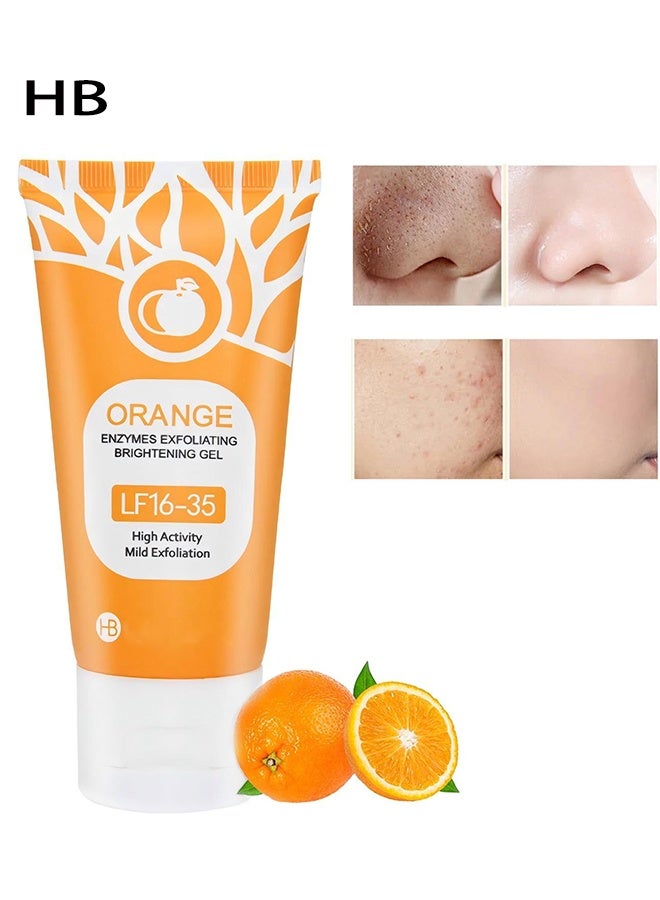 HB Orange Enzymes Exfoliating Brightening Gel, Orange Exfoliating Gel, Organic Formula to Remove Blackheads & Smooth Skin, Natural Oranges Peeling Gels Face Scrub, Suitable for All Skin Types,50g - Image 1