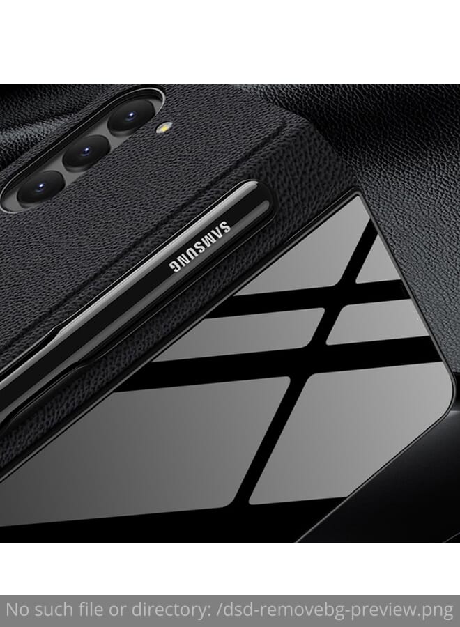 Zaboon Protective Case Cover For Samsung Galaxy Z Fold5 GKK Painted Tempered Glass Flip Leather  with Pen Slot  - Image 2