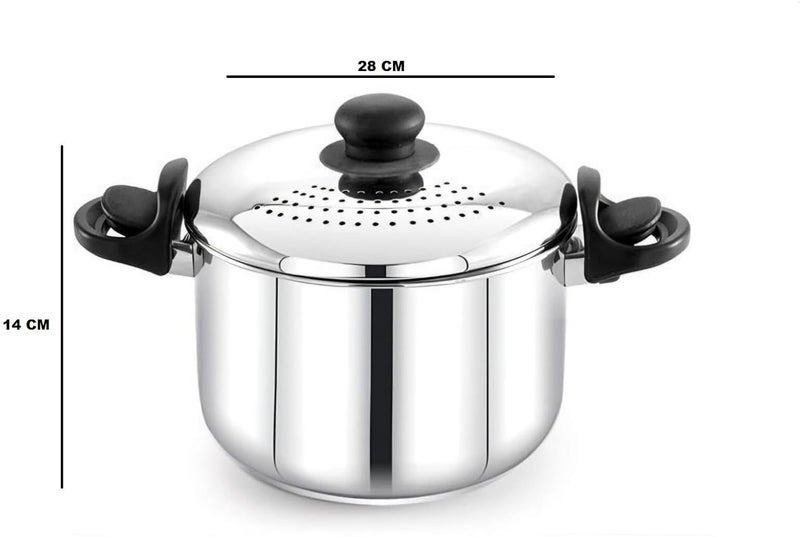Klassi Kichen Stainless Steel StrainerLift Lock Handle PastaRice 2 Years Warranty Induction Bottom Cookware Set - Image 3