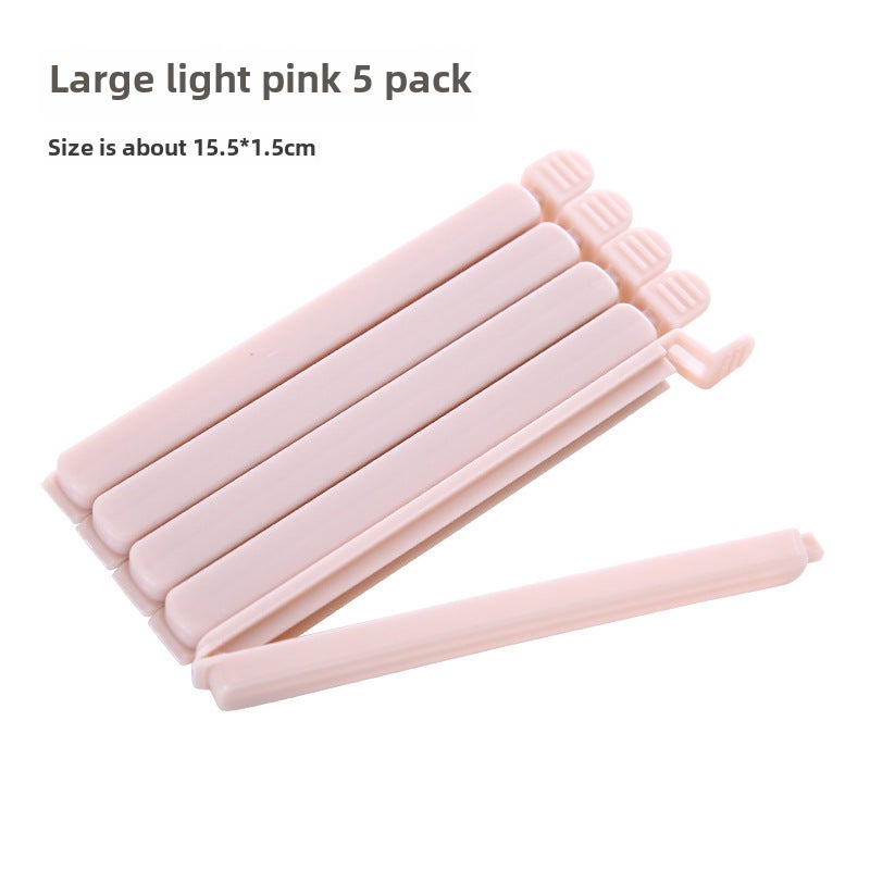 5-Pack Kitchen Bag Sealing Clips [long 5] pink (240/box) 