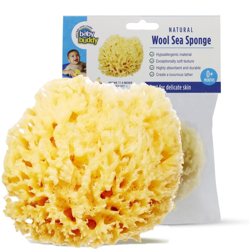 Baby Buddy Baby Buddy Natural Wool Sea Sponge Newborn Bath Time Essential Ultra Soft for Delicate Skin Hypoallergenic and Biodegradable 1 pack
