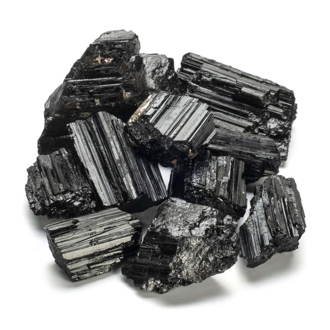 ريحني Black Tourmaline Bundle with Calming and Purification Energy Brazilian Turmalina Negra Schorl Reiki Healing Crystal Used for Protection and Security (Information Card Included) - Image 1
