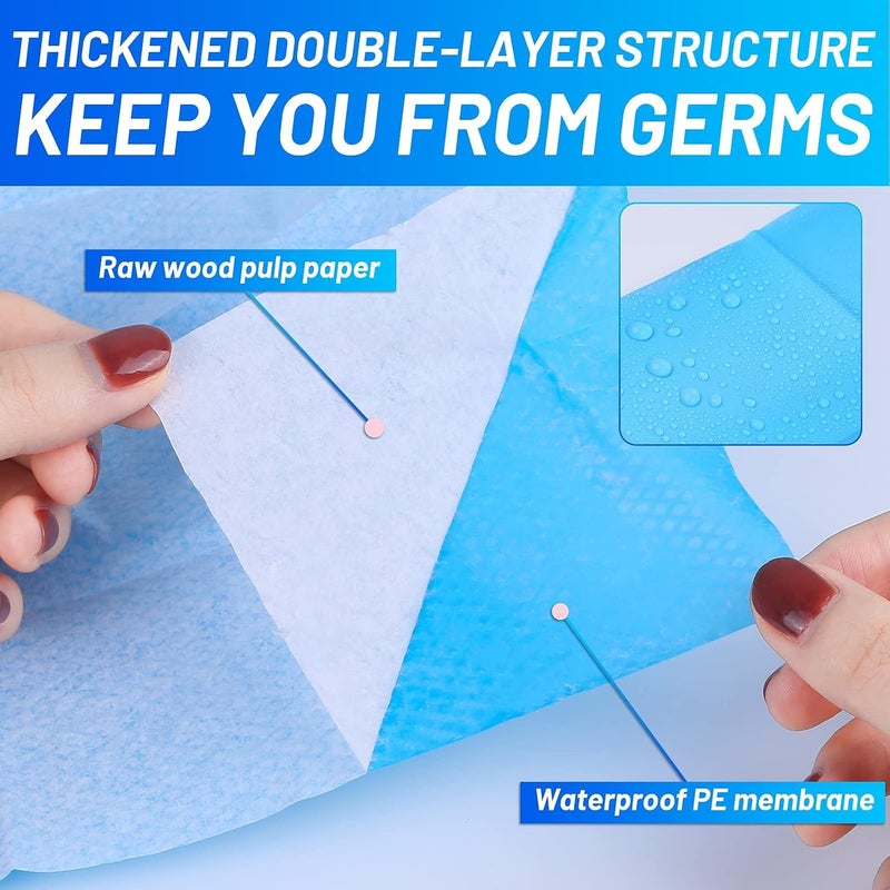 KASTWAVE Toilet Seat Covers Disposable, 50 Pcs Adhesive Antibacterial Waterproof Extra Large for Adults Travel Hospital Hotel Kids Potty Training Public Restrooms Camping, 16 x 24 Inch - Image 4