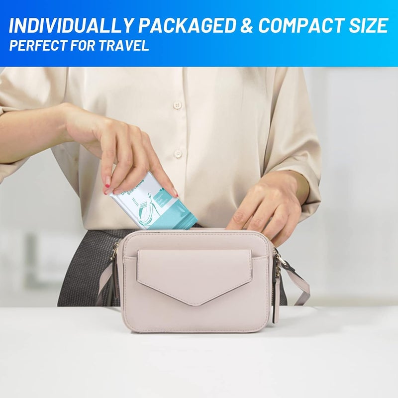 KASTWAVE Toilet Seat Covers Disposable, 50 Pcs Adhesive Antibacterial Waterproof Extra Large for Adults Travel Hospital Hotel Kids Potty Training Public Restrooms Camping, 16 x 24 Inch - Image 5