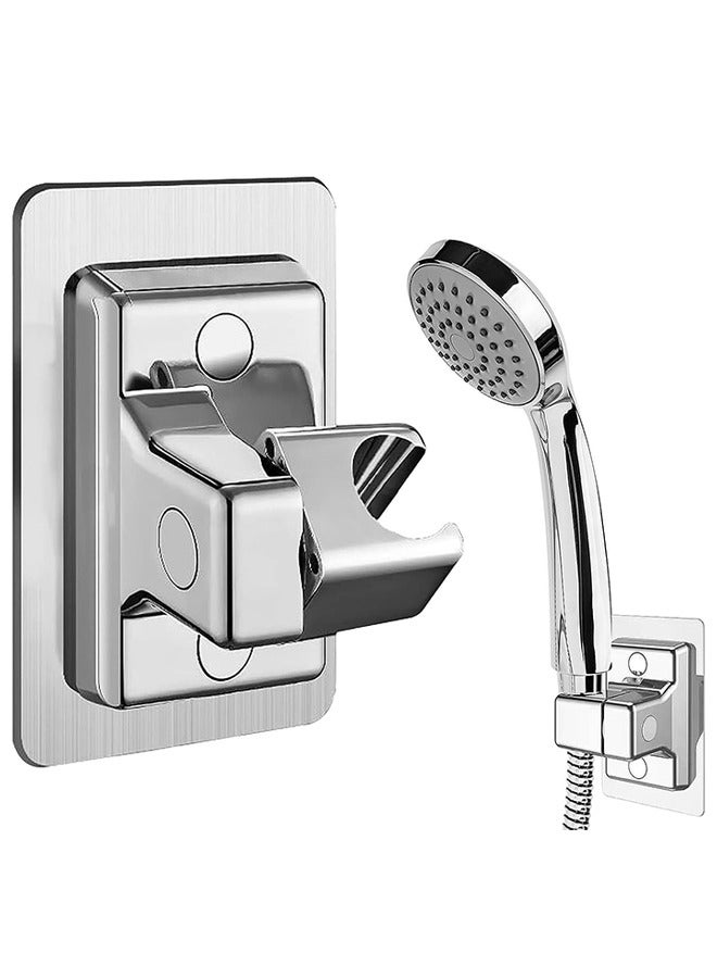 اتش واي حاملي رأس الدش ، رأس دش عالمي من البلاستيك المحمول رأس الدش قوس قابل للتعديل قوس جدار جبل للحمام مع عصا لاصقة - Image 1