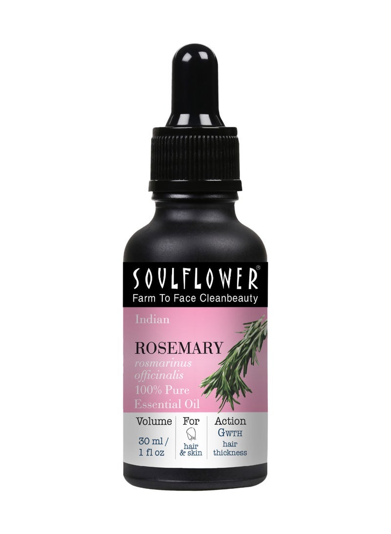 Soulflower Rosemary Oil For Hair Growth And Scalp Nourishment, 100% Pure, Organic And Certified Clinically - Image 1