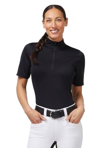 Kerrits Ice Fil Lite Short Sleeve Shirt - Solid Black Size: M - Image 1