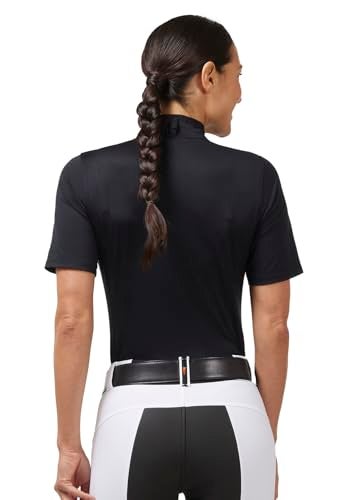Kerrits Ice Fil Lite Short Sleeve Shirt - Solid Black Size: M - Image 2