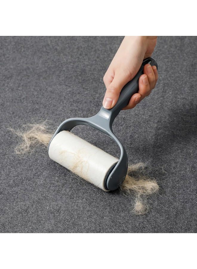 MINGRACE Reusable Lint Rollers for Pet Hair Extra Sticky Rollers for Clothes Couch Furniture, Ergonomic Lint Roller 1 Handle with 5 Refills (Dark Gray) - Image 2