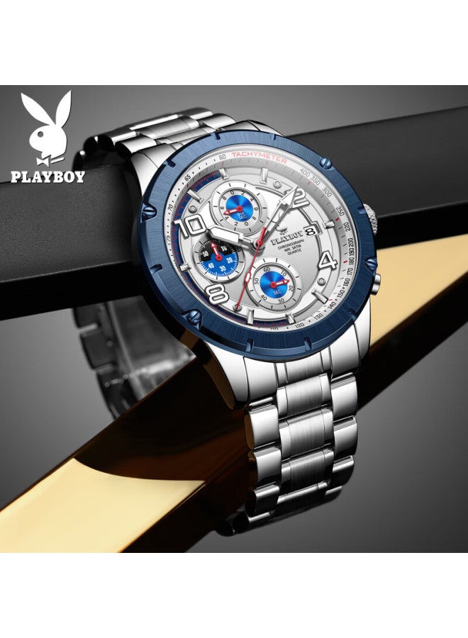Playboy Men's Mechanical Style Luminous Waterproof Quartz Watch Multifunctional Top National Brand Birthday Gift - Image 1