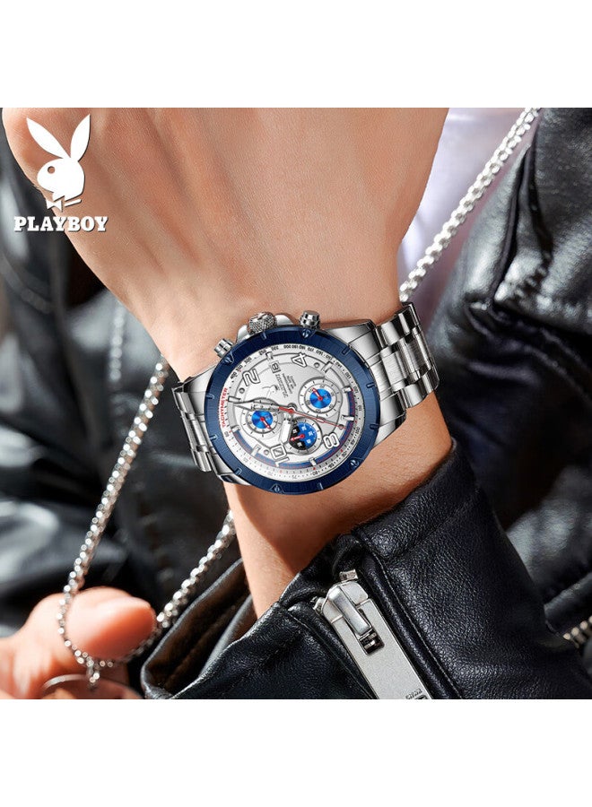 Playboy Men's Mechanical Style Luminous Waterproof Quartz Watch Multifunctional Top National Brand Birthday Gift - Image 2