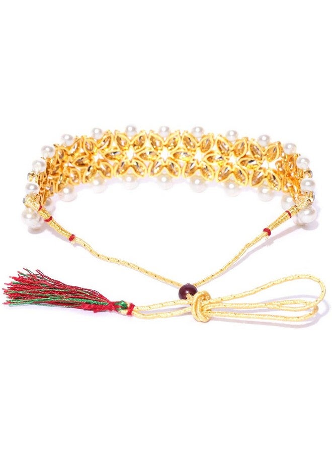 YouBella Jewellery Set for Women Gold Plated Wedding Bridal Traditional Choker Necklace Pearl Necklace Set Jewellery set with Earrings For Girls/Women (White) - Image 2