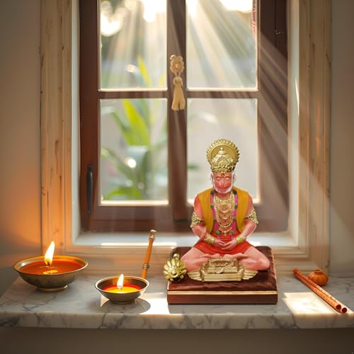 BLADESMITH Bajrangbali Hanuman ji Idol Statue murti for Car Dashboard Home Decoration Puja Mandir Multi Color - Image 3