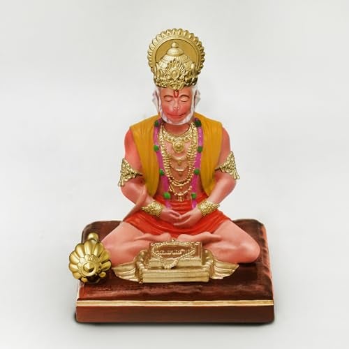BLADESMITH Bajrangbali Hanuman ji Idol Statue murti for Car Dashboard Home Decoration Puja Mandir Multi Color - Image 1