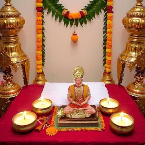 BLADESMITH Bajrangbali Hanuman ji Idol Statue murti for Car Dashboard Home Decoration Puja Mandir Multi Color - Image 5